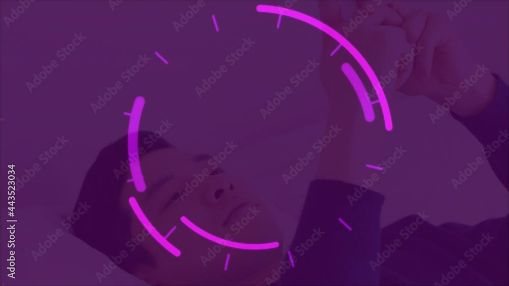 Poster animation of scope scanning over man using smartphone