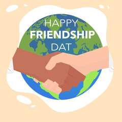 Cartoon International Friendship Day Illustration Premium Vector