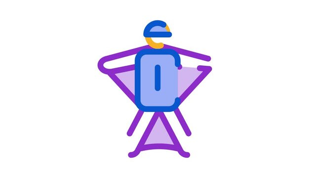 Skier Icon Animation. color Skier animated icon on white background