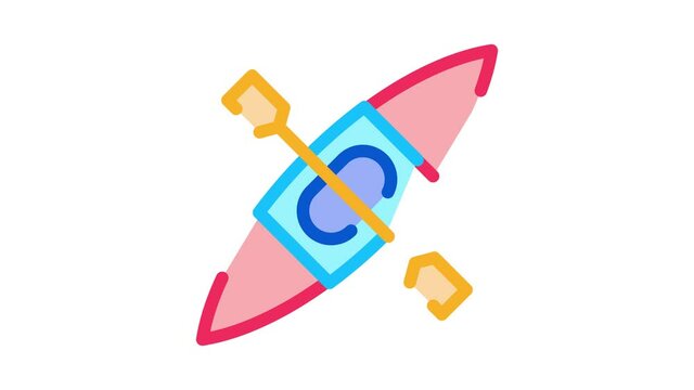 Kayak Icon Animation. color Kayak animated icon on white background