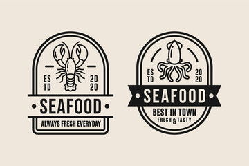 Seafood design premium logo collection