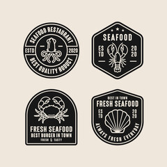 Seafood restaurant design premium logo collection