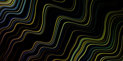 Fototapeta premium Dark Multicolor vector background with bent lines.
