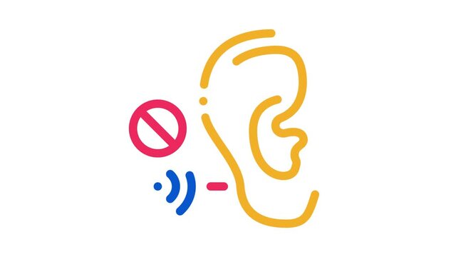 Hearing Impairment Icon Animation. color Hearing Impairment animated icon on white background