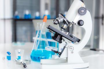 Corona virus, or Covid-19, is spreading all over the world.Asian girls scientist works in modern biological lab, Covid-19 is currently trying to find a drug against the virus to treat the infected.