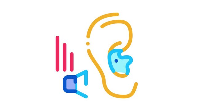 Bad Hearing Icon Animation. color Bad Hearing animated icon on white background