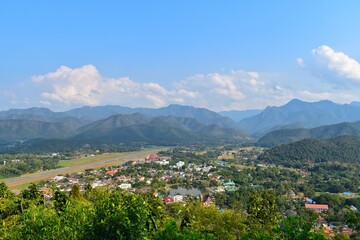 View point from Phra that Doi Kong Mu temple, The top of the hill provides panoramic view of Maehongson city.