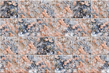 Mosaic ceramic tiles seamless pattern. Tiled Wall Texture.