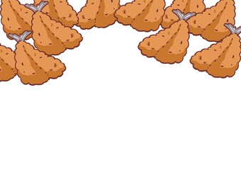 アジフライの上フレーム壁紙イラスト