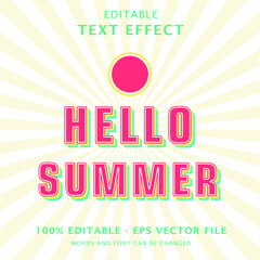 Hello summer text effect 100% editable