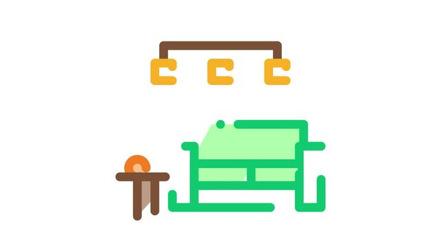 Living Room Icon Animation. color Living Room animated icon on white background