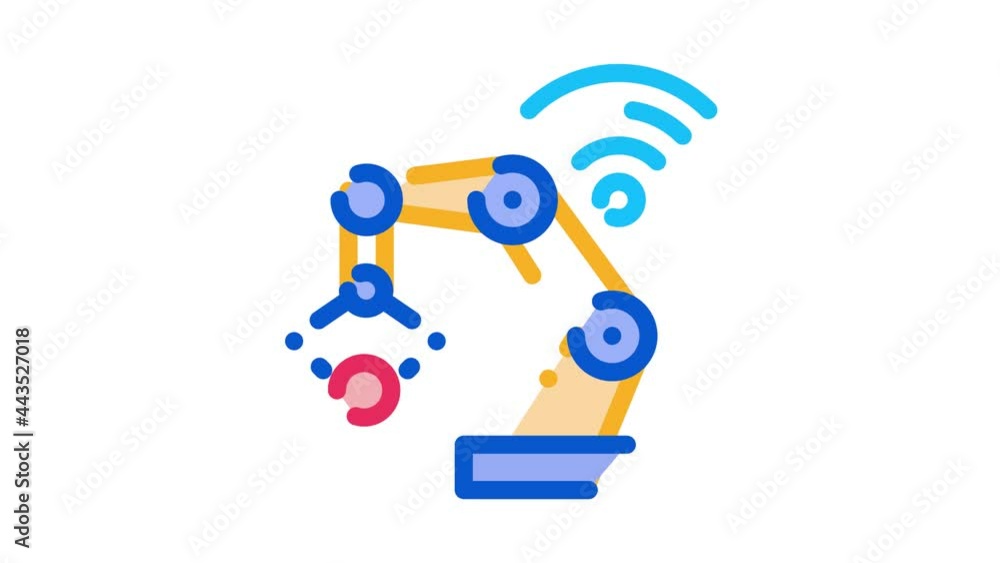 Poster smart robot icon animation. color smart robot animated icon on white background