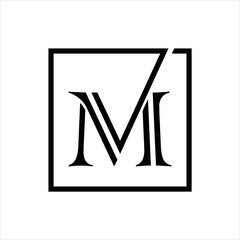 creative simple vector design initial VM logo