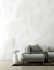 white sofa in a room and concrete wall and cozy decor furniture 