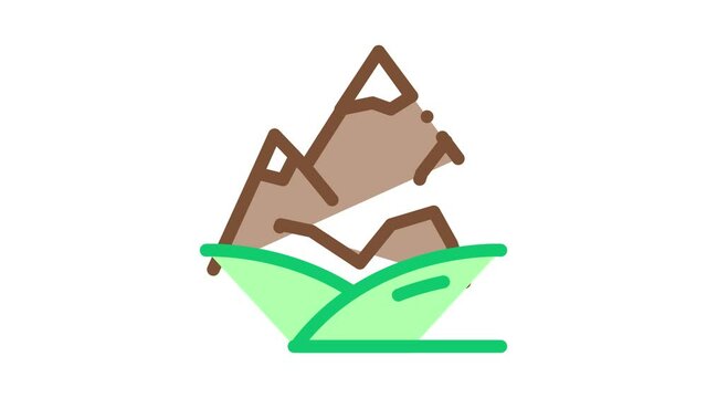 Mountains with Snow Icon Animation. color Mountains with Snow animated icon on white background