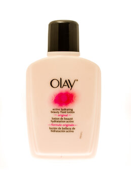 Winneconne, WI -18 Sept 2015: Bottle of Olay lotion.