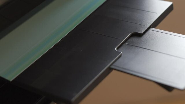 Defective printer prints blue with stripes