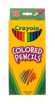 Winneconne, WI -27 Oct 2015: Box of Crayola colored pencils