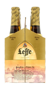 Winneconne, WI -3 Nov 2015: Six Pack Of Leffe Beer.