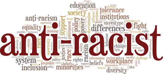 Fotobehang Anti-Racist vector illustration word cloud isolated on a white background. © Colored Lights