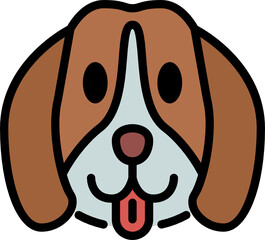 beagle color outline icon