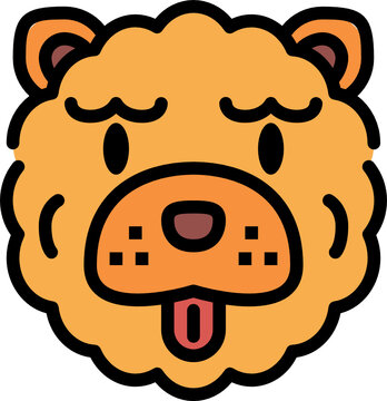 recommend clip art: chow chow color outline icon