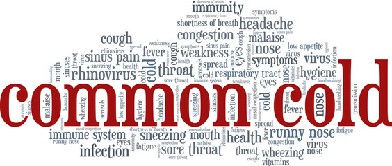 Common Cold vector illustration word cloud isolated on a white background.