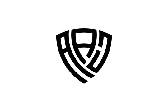AAJ creative letter shield logo design vector icon illustration