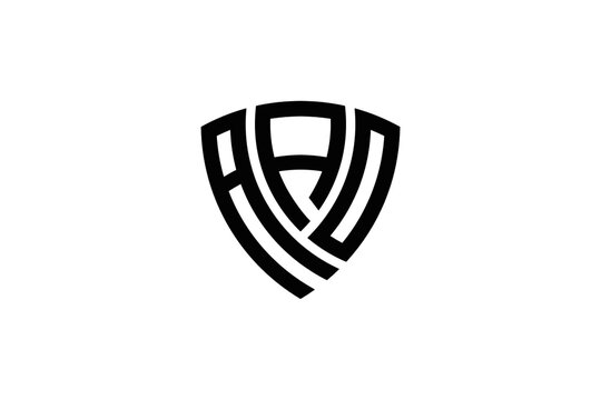 AAO creative letter shield logo design vector icon illustration