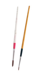 Old paintbrush on a white background