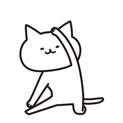 加工ok　ねこ素材No.64 ヨガ_かんぬき