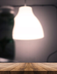 3D rendering, wooden top table on isolate light and blurred background