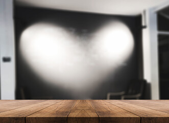 3D rendering, wooden top table on isolate light and blurred background
