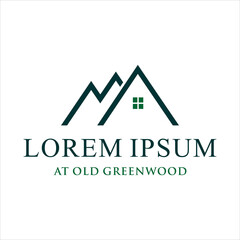 simple Real estate with mountain outdoor logo design template vector