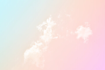 Cloud and sky with a pastel colored background and wallpaper, abstract sky background in sweet color.
