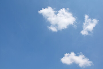 Bright Blue sky with white cloud. Beautiful sky background and wallpaper. Clear day and good weather in the morning.