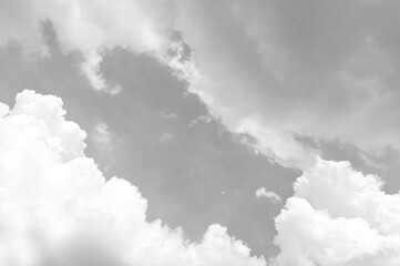 Gray sky with white clouds. Beautiful sky background and wallpaper. Concept Storm Clouds Raining.