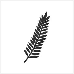 Doodle fern icon isolated on white. Stencil plant. Leaf vector stock illustration. EPS 10