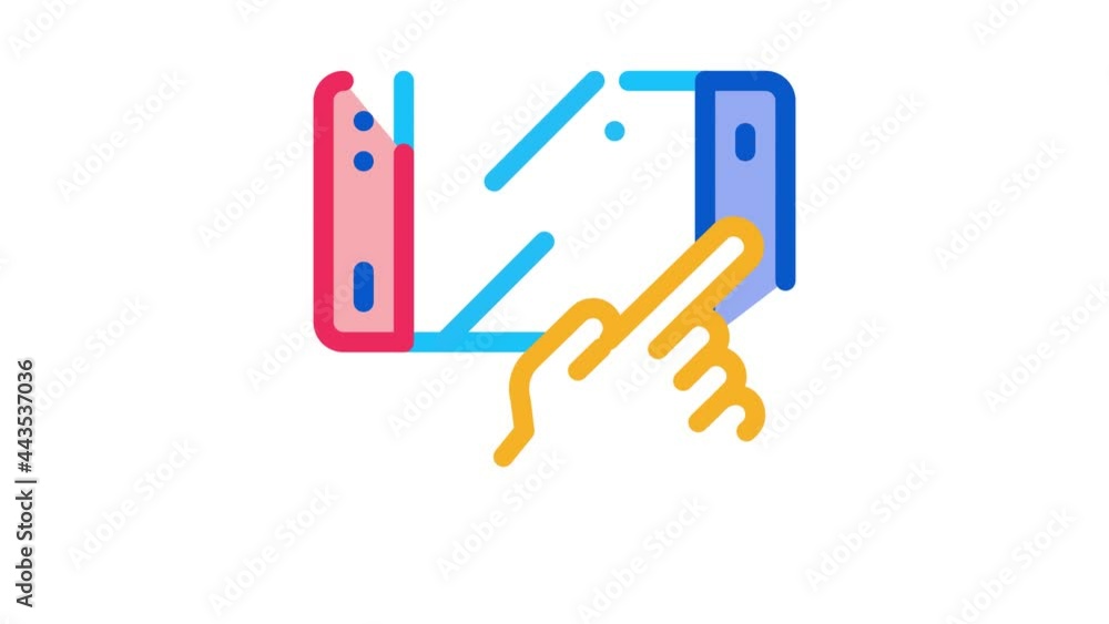Poster game console icon animation. color game console animated icon on white background