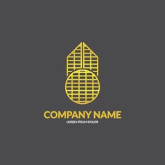 Building vector icon. Minimalist logo design building illustration