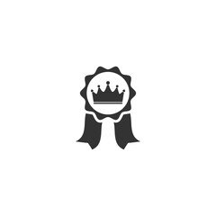 Award, label with crown vector icon