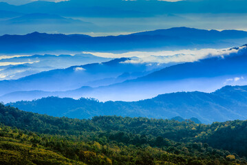Blue mountains in Phu Langka national Park