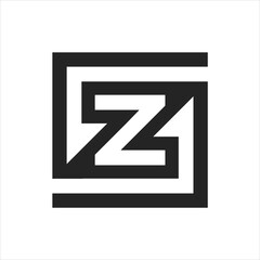 creative simple vector design initial sz logo