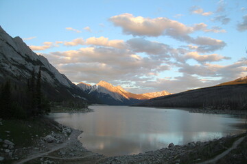 Sunset On Medicine Lake, Jasper National Park, Alberta