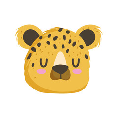 leopard face cartoon © Stockgiu