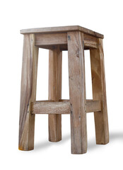 Old Chinese wooden chair isolated on white