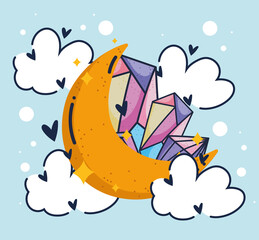 moon with magical quartz