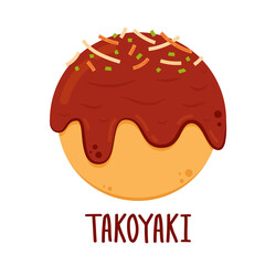 Takoyaki logo vector. Takoyaki vector. Takoyaki on white background.