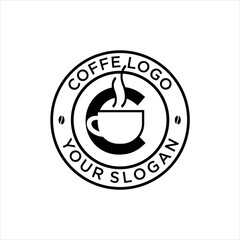 creative simple vector design initial c coffe logo