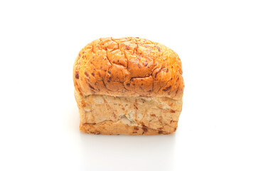 loaf of bread on white background